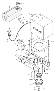 Engine Mount Diagram and Parts List for 405618X81A 2001 Briggs and Stratton Lawn Tractor